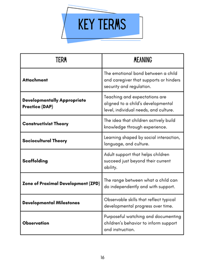 Early Childhood Foundations Handbook